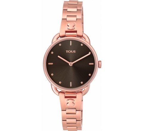 RELOJ TOUS ACERO ROSADO ESFERA NEGRA 200350730