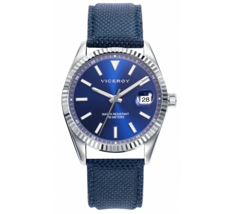 RELOJ VICEROY CAJA ACERO CORREA AZUL 42437-37