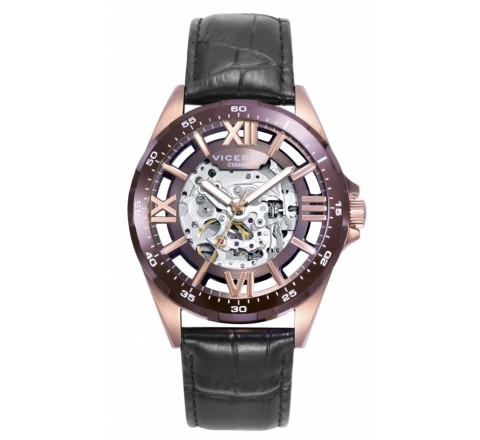 RELOJ VICEROY CAJA ACERO ROSADO CORREA AUTOMATICO 401341-13