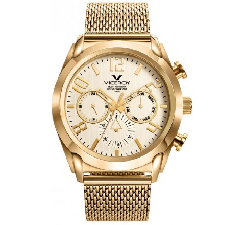RELOJ VICEROY CAJA Y ARMIS ACERO DORADO 471195-95