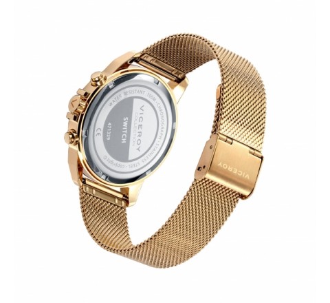 RELOJ VICEROY MALLA ACERO DORADO ESFERA VERDE 471329-67
