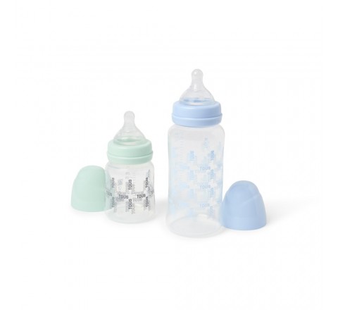 PACK 2 BIBERONES TOUS BABY AZUL VERDE SQUARE-1801 2001921803