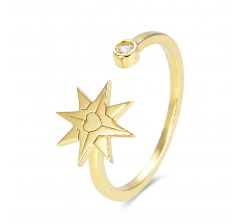 ANILLO LUXENTER PLATA DORADA ESTRELLA ABIERTO XA2092Y1300