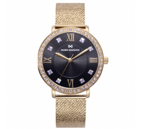 RELOJ MARK MADDOX CAJA Y ARMIS ACERO DORADO MM1004-53